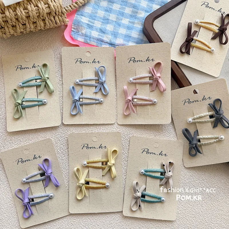 Horquillas de lazo con perlitas para niña – estilo cottagecore - imagen 2