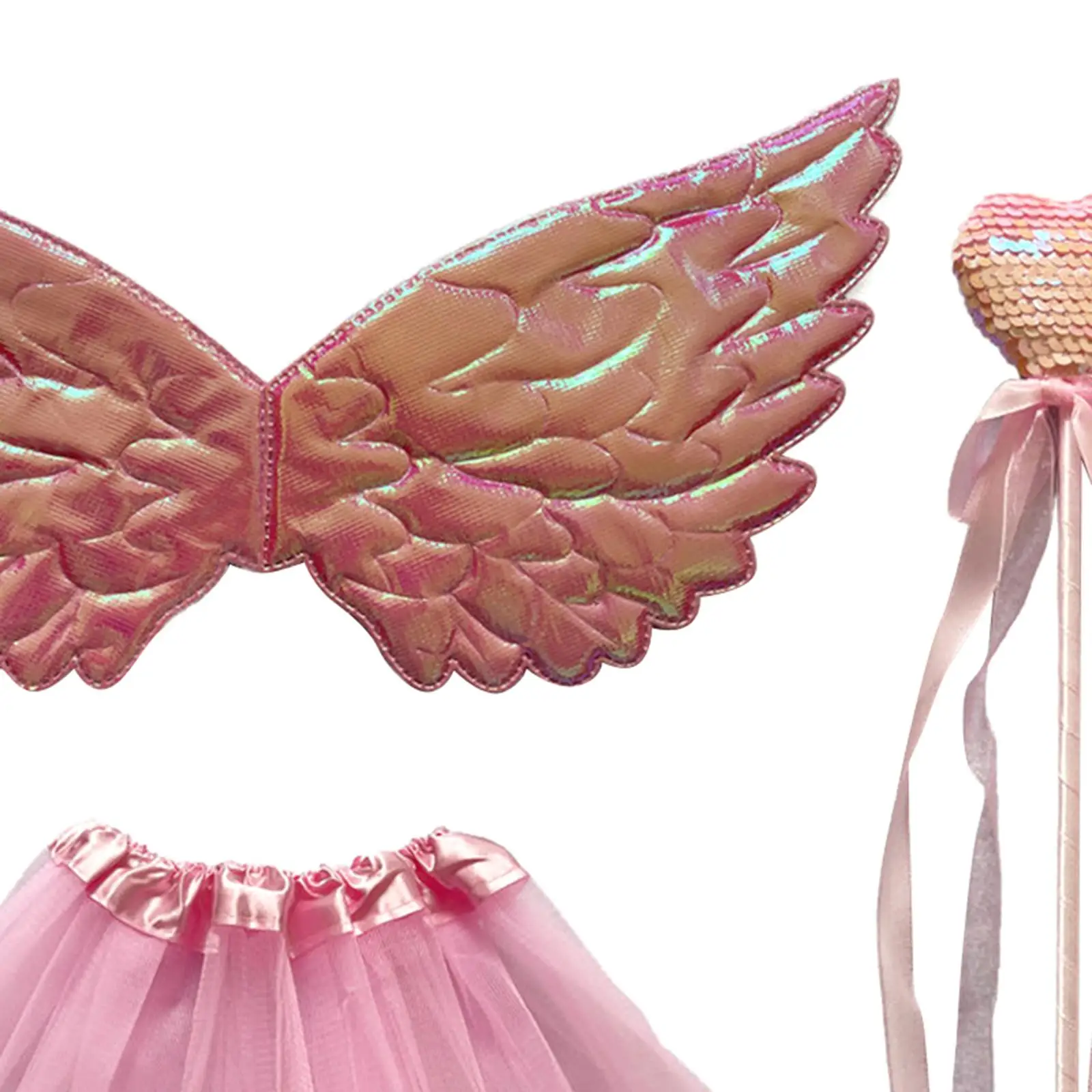 Girl Costume Set Angel Wing Child Decoration Fancy Dress up for Party Favors Photo Props Role Playing Holiday Stage Performance