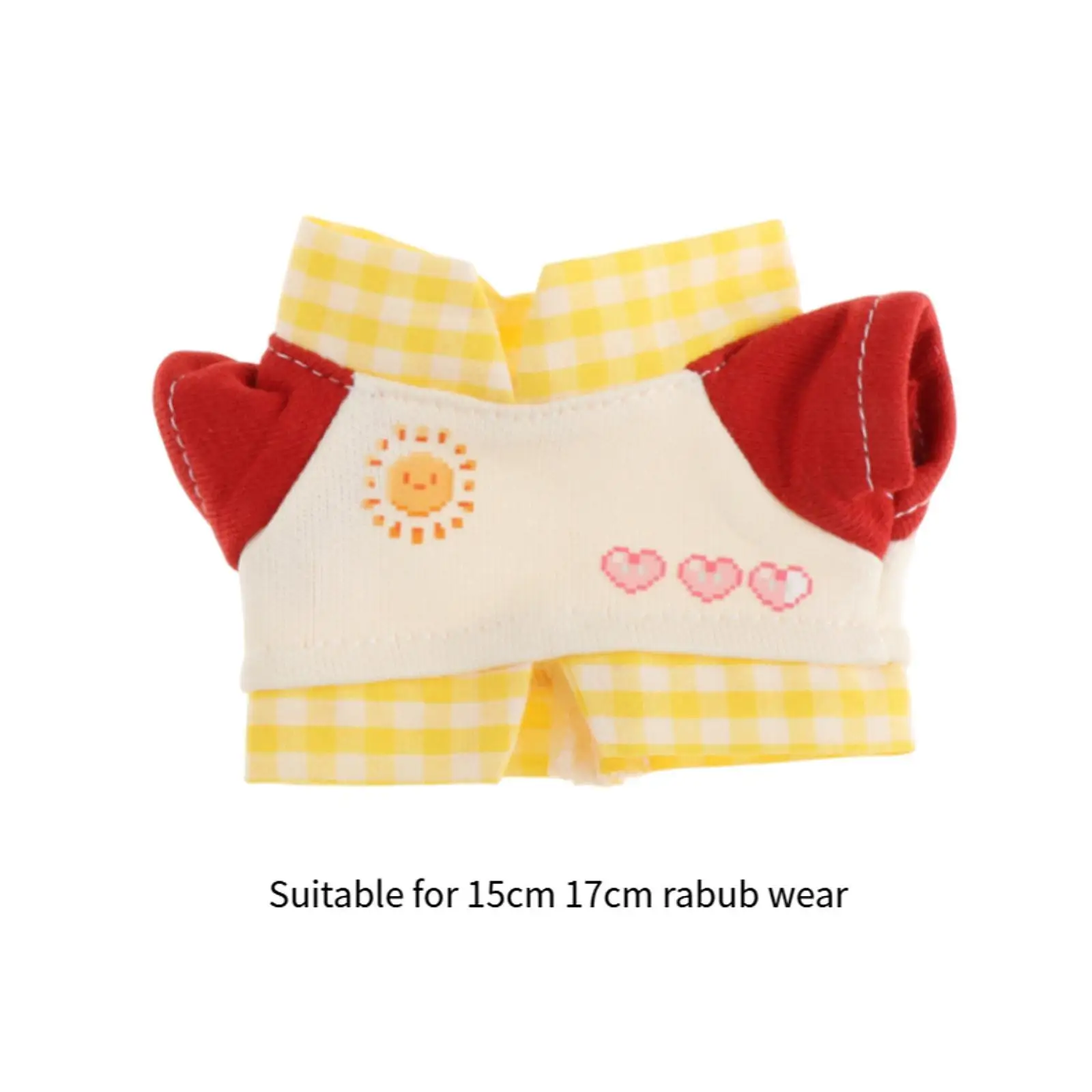 Plush Doll Pullover Top DIY Clothing for Kids Birthday Gift Fashion Photo Props Costumes Make Your Own Dolls with Tie for 17cm