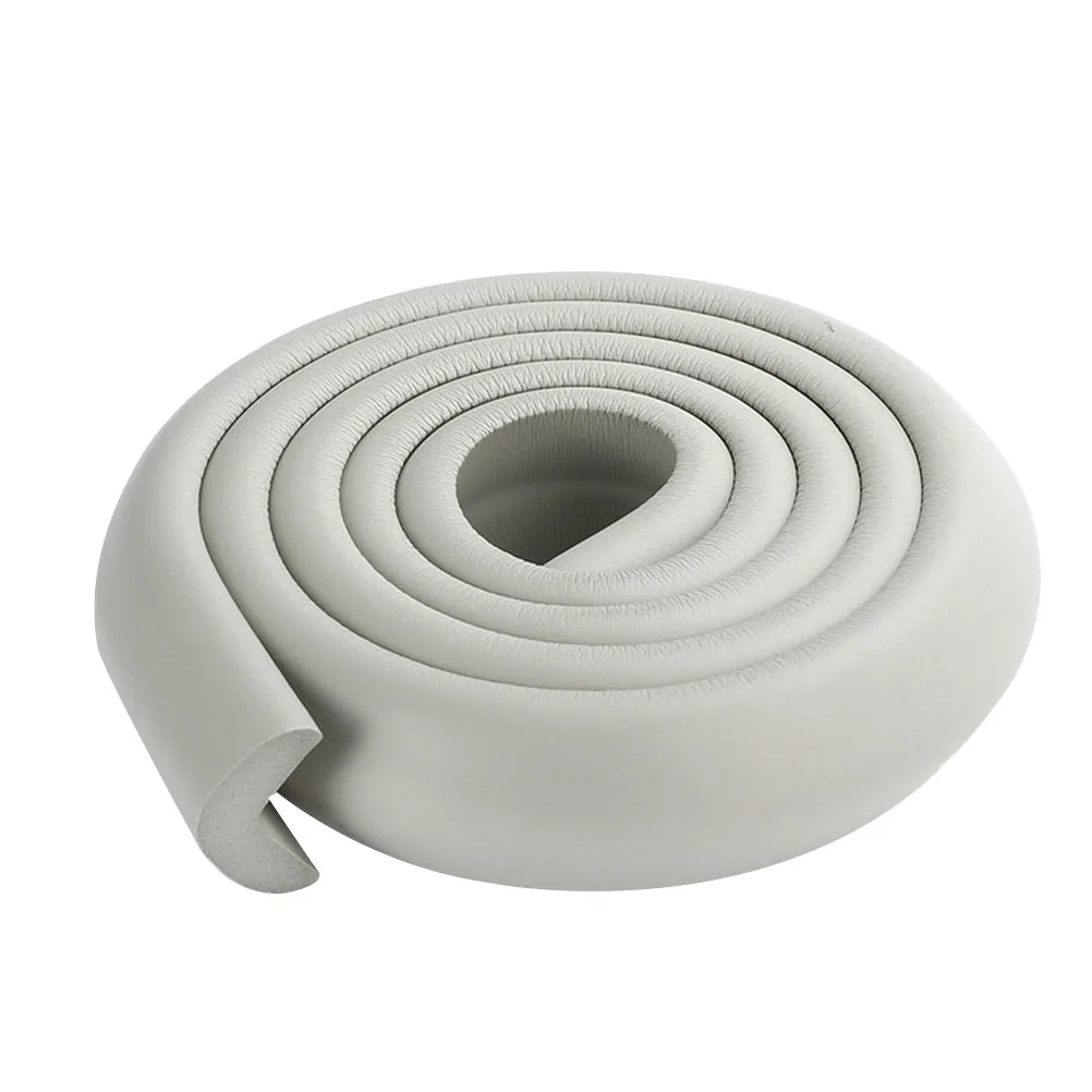 Protector de esquina antigolpes blanco grueso en forma de L de 2M para borde de mesa tira de protección de seguridad para bebés protector de esquina de seguridad para bebés