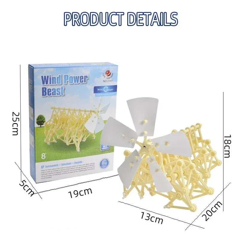 Robot de energía eólica a mano, rompecabezas mecánico de tallo DIY, experimento científico para todas las edades, regalo de aprendizaje para padres e hijos - imagen 5