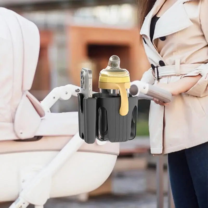 Portavasos cochecito ajustable funda teléfono 2 en 1 resistente - imagen 2