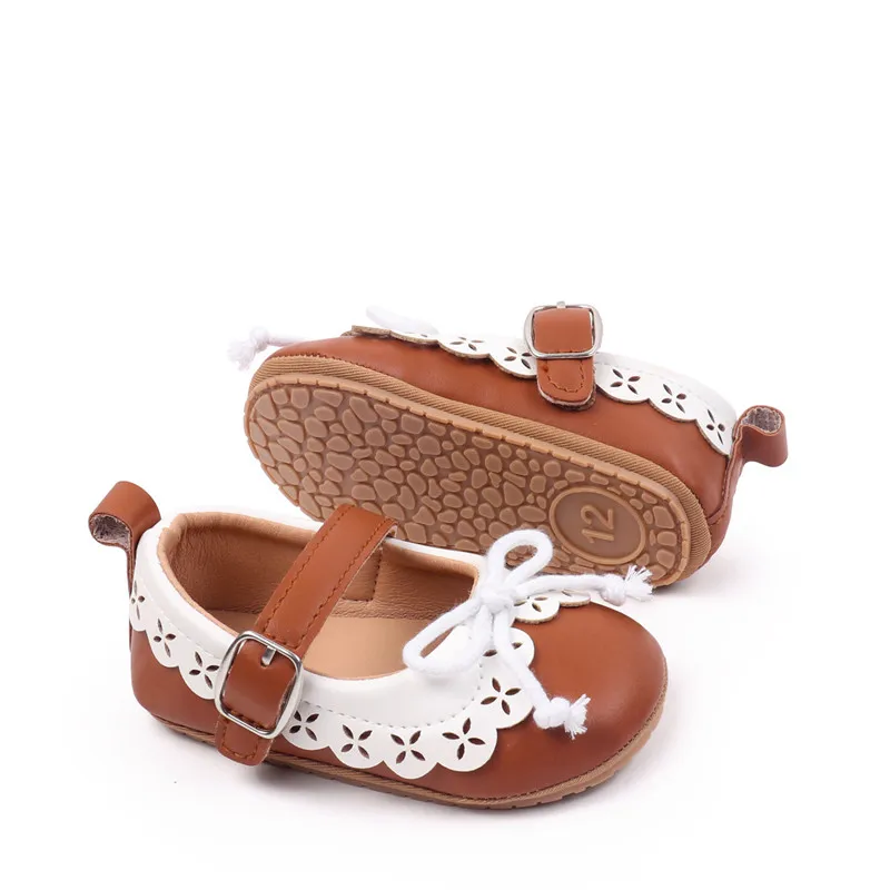 2025 nuevo bebé primavera otoño zapatos de cuna encantador Bowknot infantil cuero PU primeros caminantes suela de goma zapatos de vestir para niñas pequeñas - imagen 4