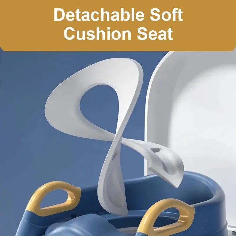 Asiento de inodoro de entrenamiento para ir al baño para niños pequeños con cojín suave de PVC, asiento de entrenamiento para ir al baño, taburete, escalera, orinal, silla para niños y niñas - imagen 5