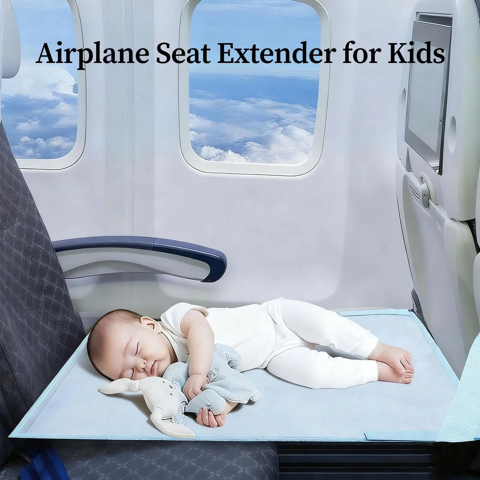 Cama de avión para bebé, cama de viaje para niños pequeños, extensor de asiento de avión para niños, accesorios de avión portátiles, vuelos de bebé, imprescindibles para - imagen 2