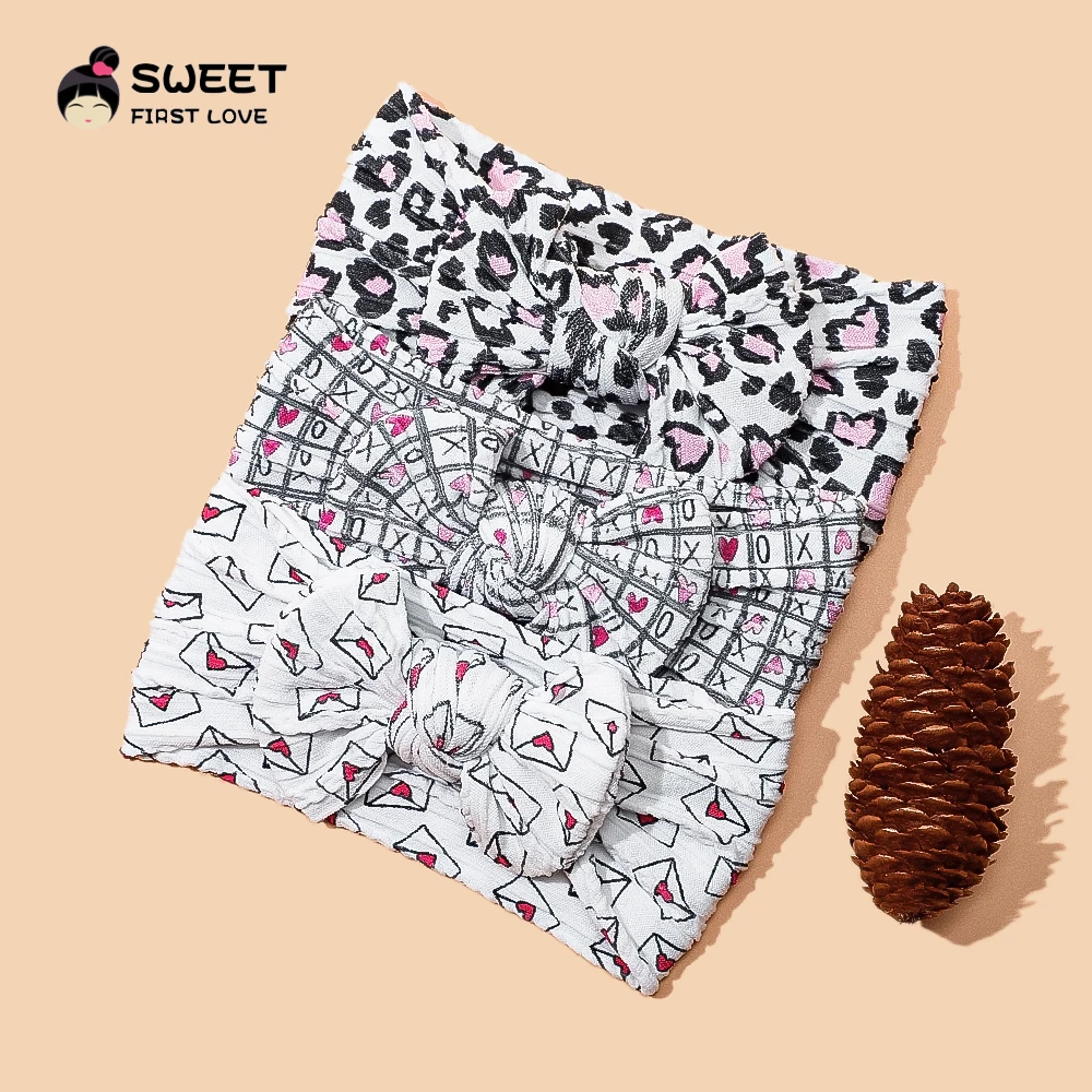 Diadema para niña con estampado, nuevo lazo para el pelo de princesa, bandas para bebé, tocado elástico de nailon suave para recién nacido, accesorios para el cabello para niños - imagen 2