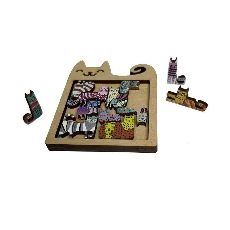 Rompecabezas de madera con gatitos para niños – Puzzle educativo - imagen 2