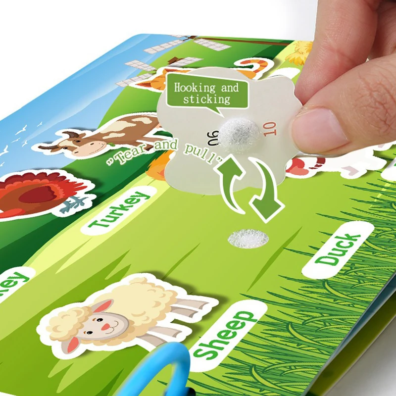 1 Juego de libro ocupado, libro de contabilidad manual de dibujos animados, libro silencioso DIY, juego interactivo Montessori, Carda, regalo sorpresa preescolar, recuerdos de fiesta ZYF - imagen 4