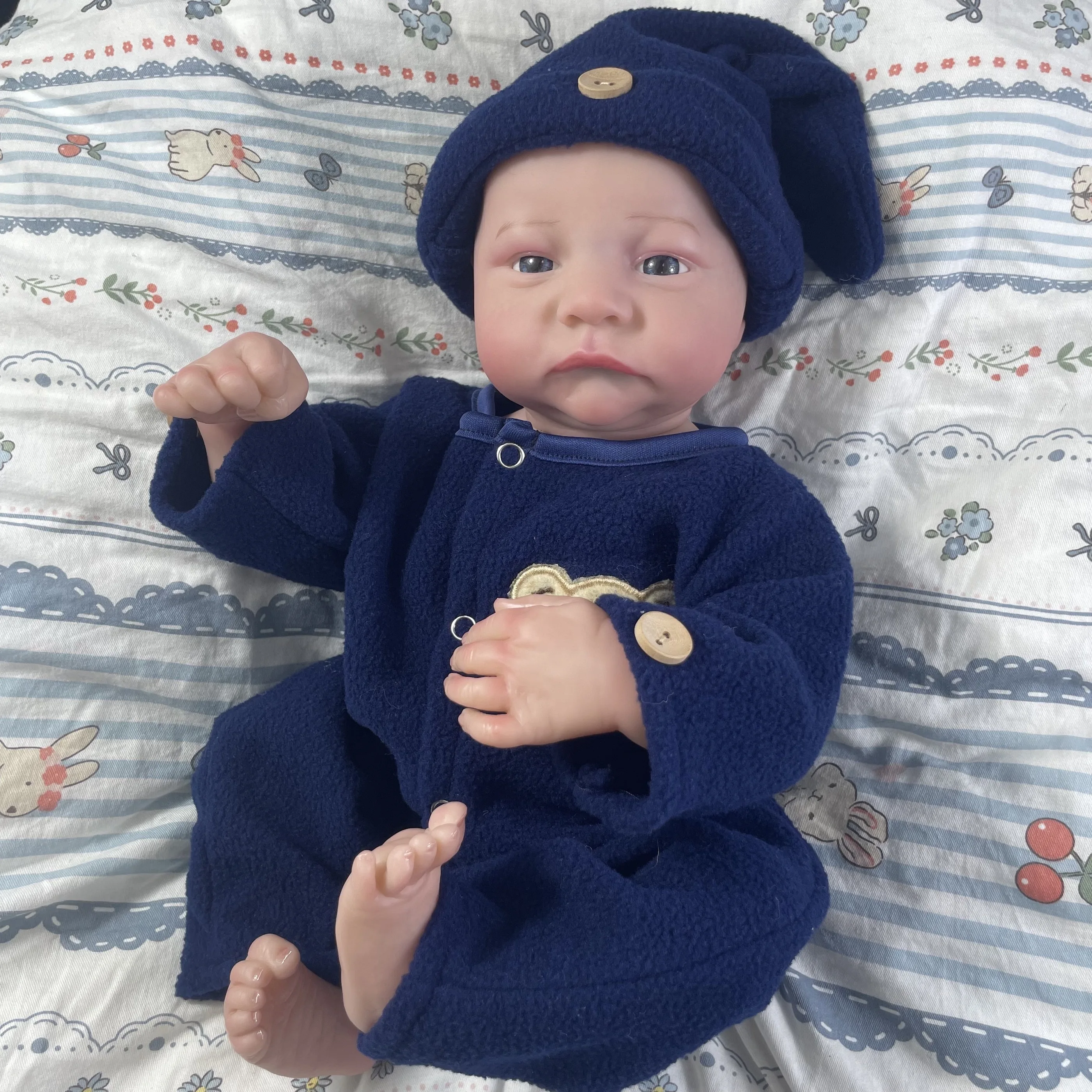 Muñecas de bebé Reborn de 17 pulgadas con acabado Levi awakse, vinilo de silicona realista, piel 3D para recién nacido, venas visibles, Juguetes DIY, regalo de Navidad - imagen 5