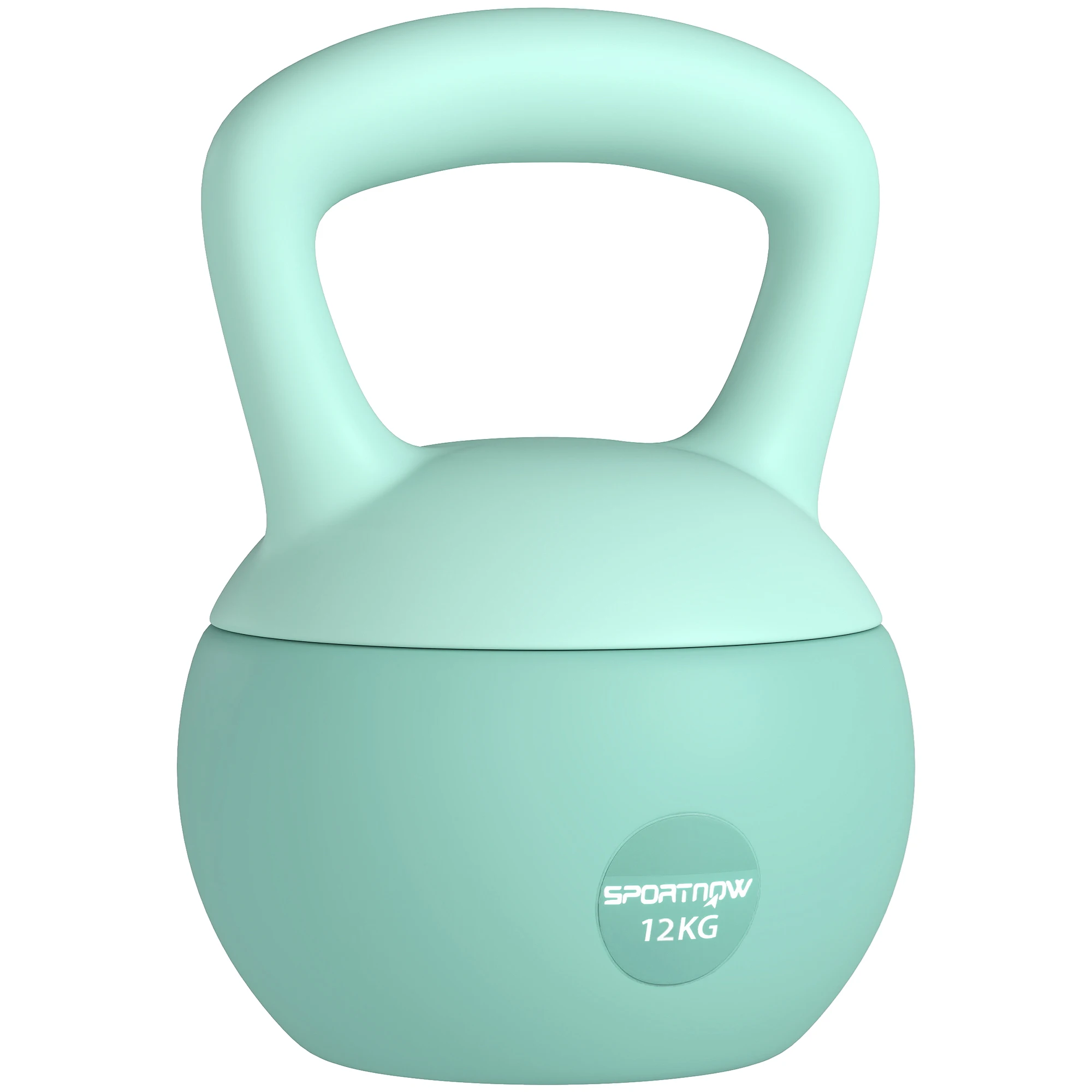 SPORTNOW Pesa Rusa 12 kg, Soft Kettlebell Relleno de Arena Metálica y Mango Antideslizante, para Entrenamiento Culturismo en Casa, Gimnasio, Verde