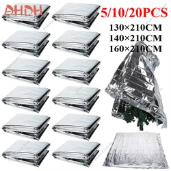 Manta térmica de emergencia, 5/10/20 piezas, lámina impermeable, manta de supervivencia reflectante para acampar al aire libre, senderismo, primeros auxilios108