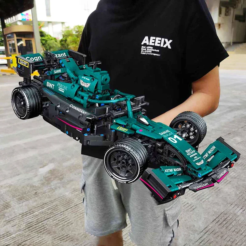 Bloques de construcción RC con coche de carreras para niños pequeños