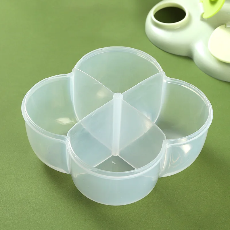 Caja de leche en polvo infantil portátil de trébol de cuatro hojas, cuatro compartimentos para uso en exteriores, caja de compartimento de leche en polvo para bebés - imagen 3