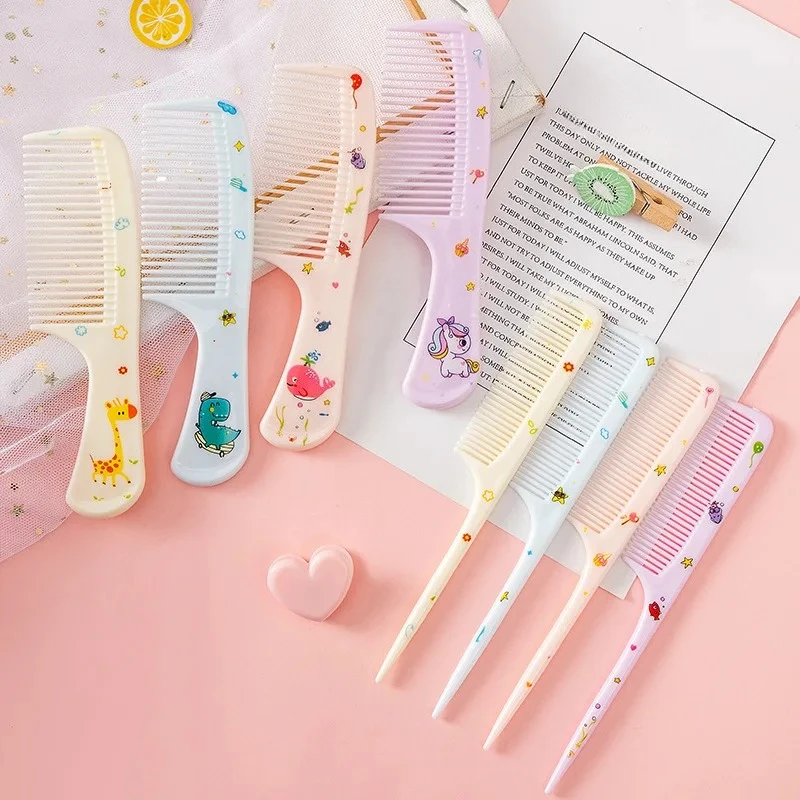 2 unids/set lindo peine de peluquería para niñas ballena dinosaurio jirafa unicornio peine para el cabello niños - imagen 2