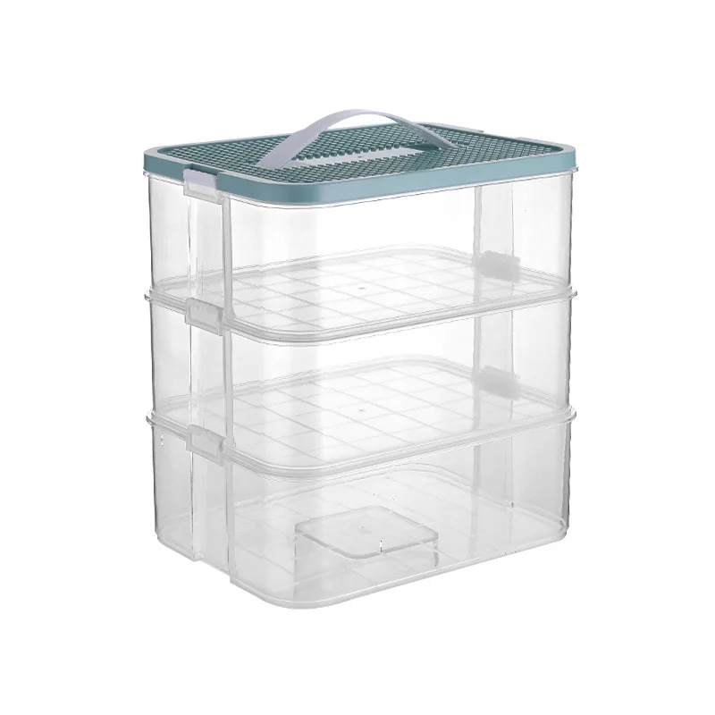 Caja de almacenamiento de bloques de construcción, contenedor de transporte duradero, ajustable, transparente, rompecabezas de partículas pequeñas