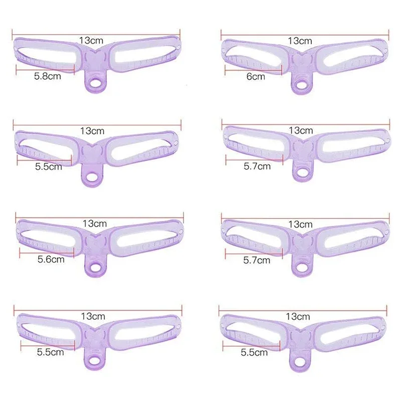 Dibujo de cejas, plantilla de cejas reutilizable, tarjeta guía de ojos 3D, molde de cejas modificado, plantilla de tordo de PVC para principiantes, herramientas de maquillaje, 8 Uds. - imagen 5