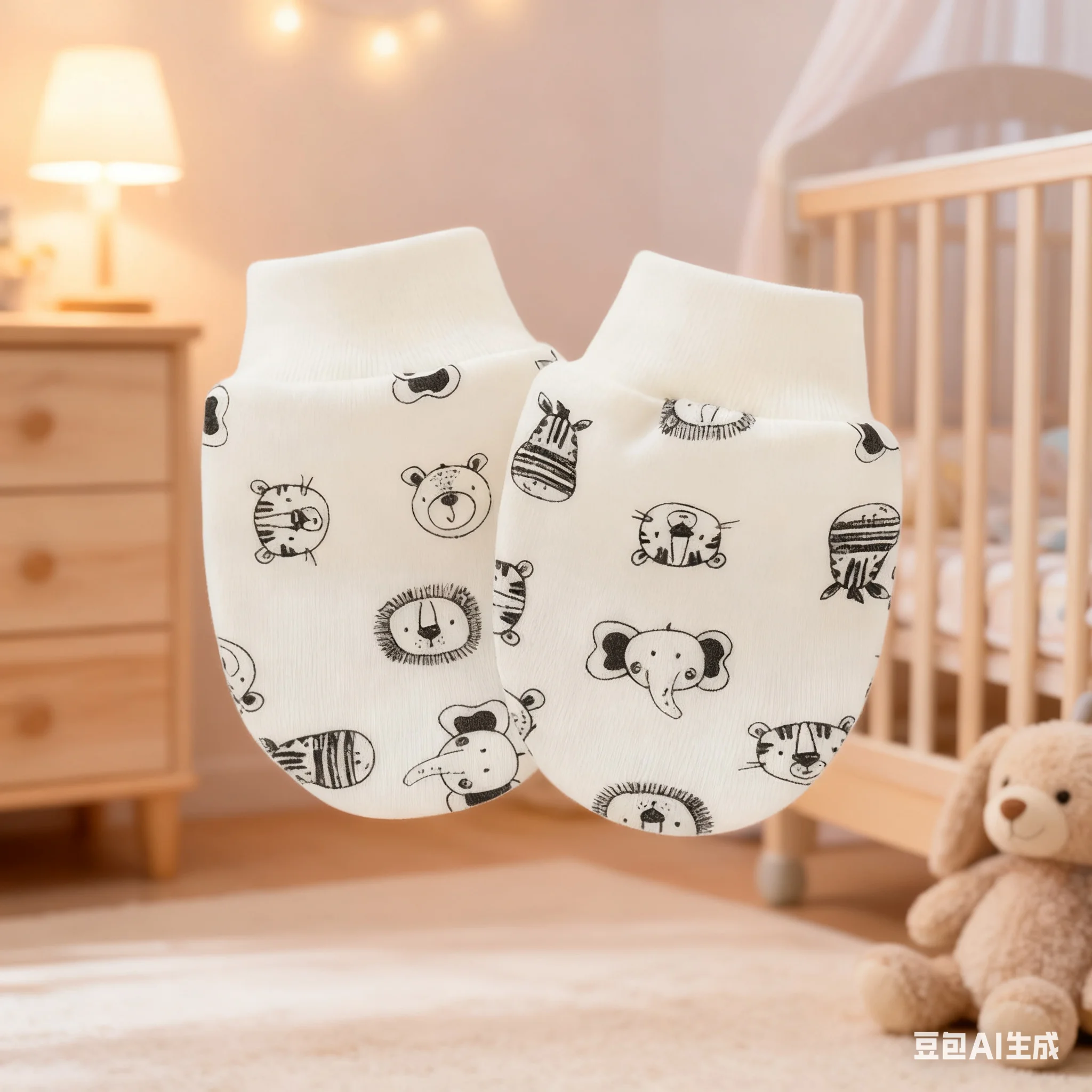 Guantes algodón suave Baby Anti -arañazos QX2D sin calcetines mano arañazos Suministros recién nacidos