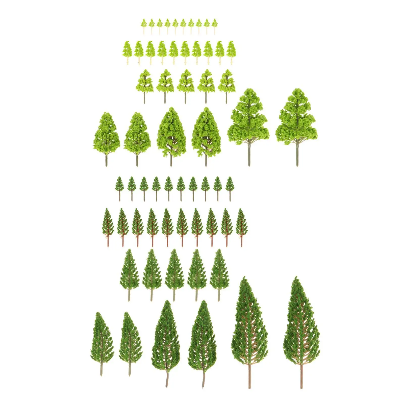 62Pcs Mixed Model Tree Mini Landscape Tree for Miniature Scenery DIY Scenery