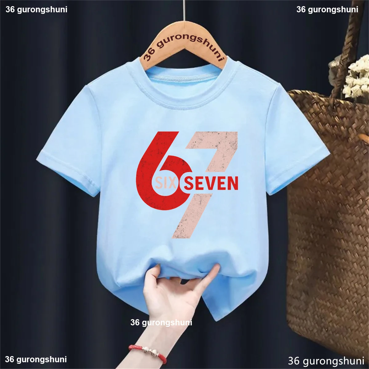 Six Seven Camiseta Manga Corta Kawaii para Niños y Niñas - imagen 3