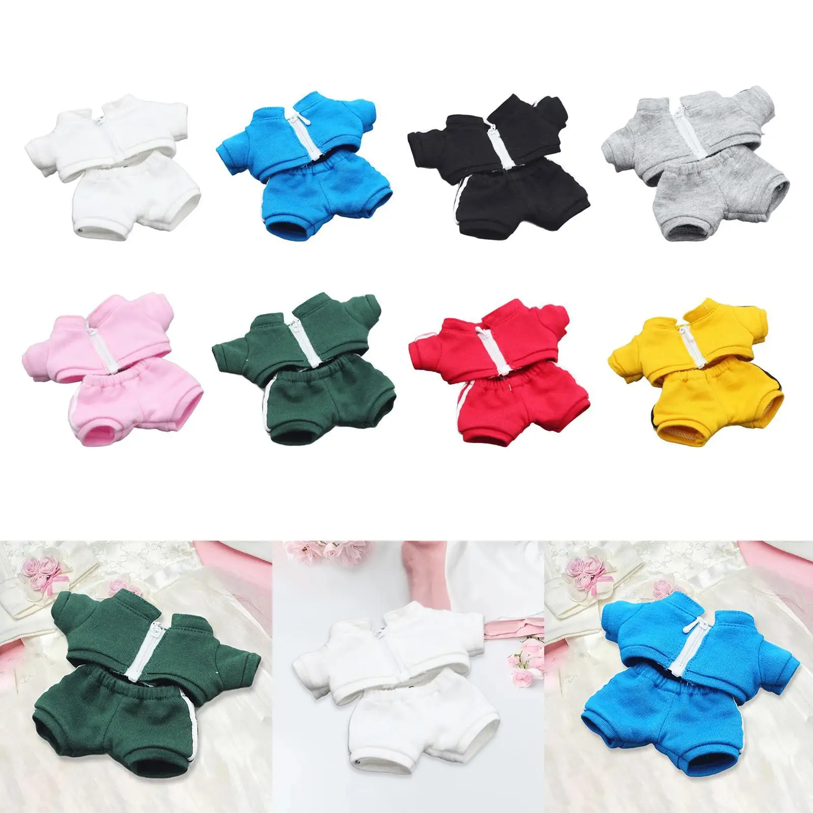 17cm Doll Clothes Set Pendant Doll Outfits Make Your Own Doll Adorable Doll Decoration Handmade Doll Top and Pants Daily Wear