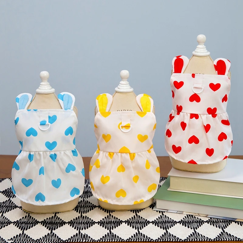 Ropa para perros, bonito vestido con estampado de corazón para cachorros, chaleco con tirantes para gatos, disfraces para mascotas, vestido de princesa para perros Chihuahua - imagen 5