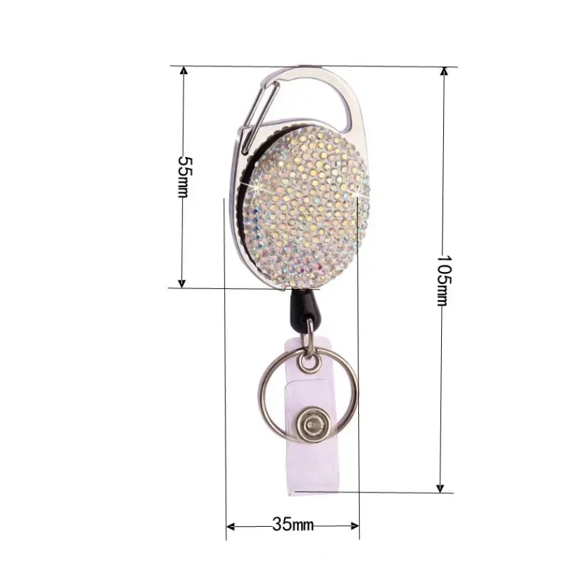 1 Uds. Llavero antirrobo de Metal con hebilla fácil de tirar, cuerda elástica, llavero retráctil deportivo, llavero de coche antipérdida, etiqueta de nombre - imagen 3