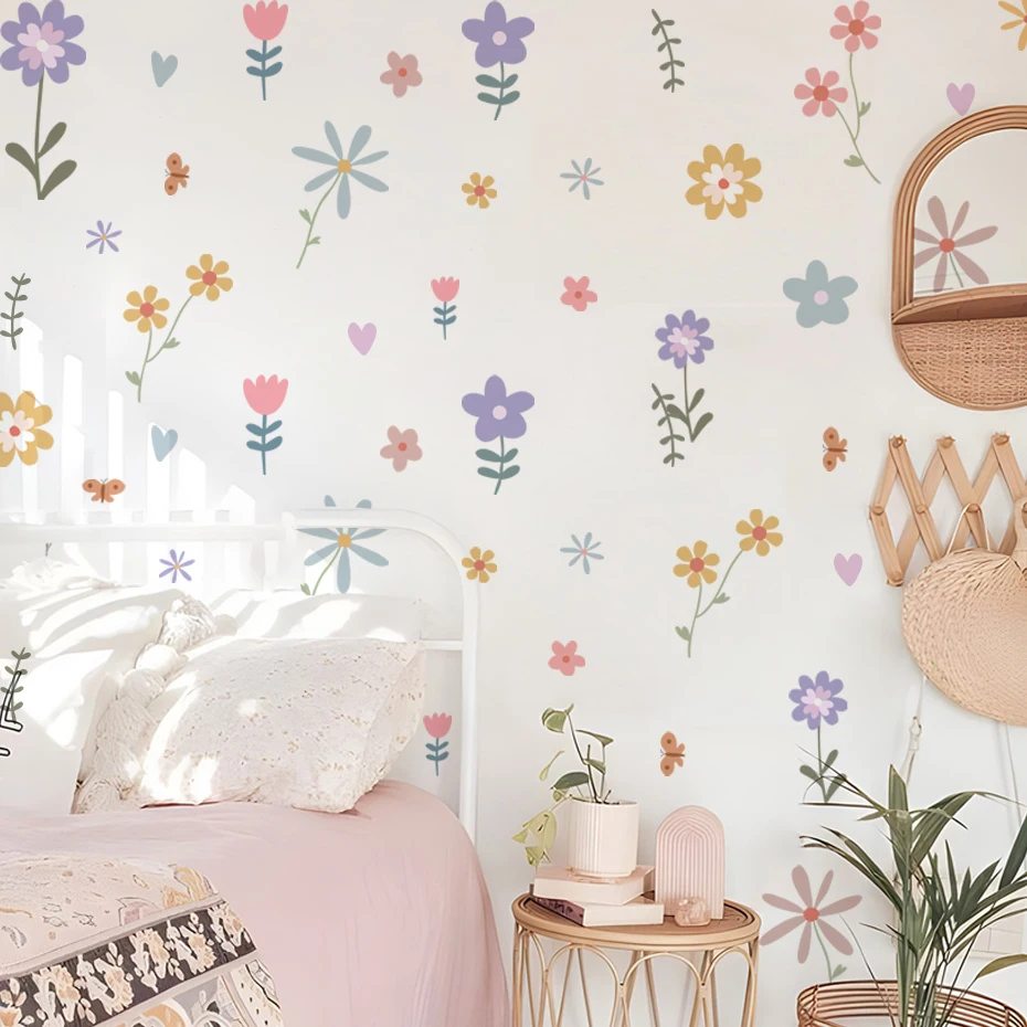 Pegatinas de pared flores para habitación infantil – Vinilos guardería - imagen 2
