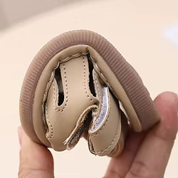 Zapatos de cuero con flores para bebé, suela suave descalza