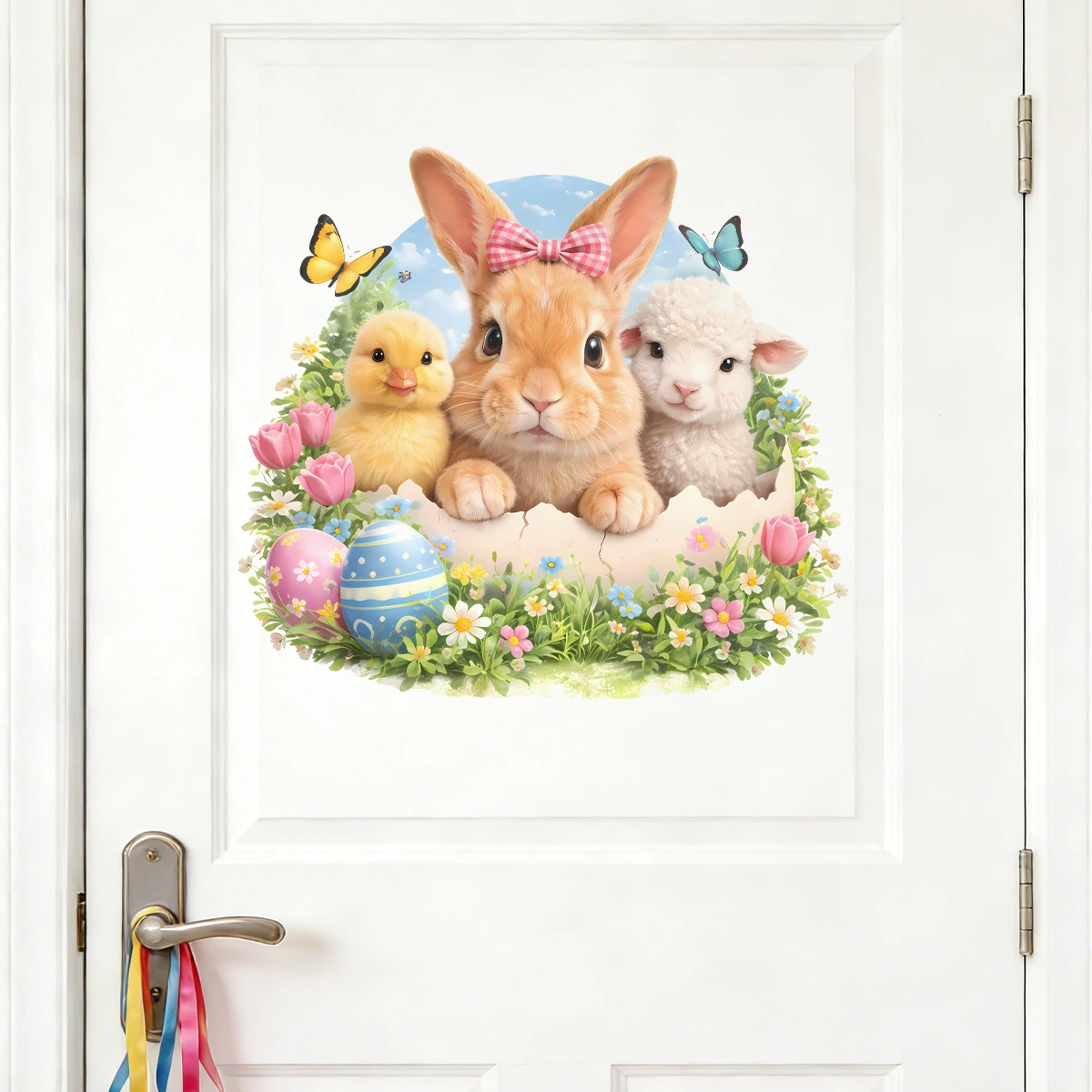 Pegatinas de pared primavera con animales de Pascua y flores - imagen 5