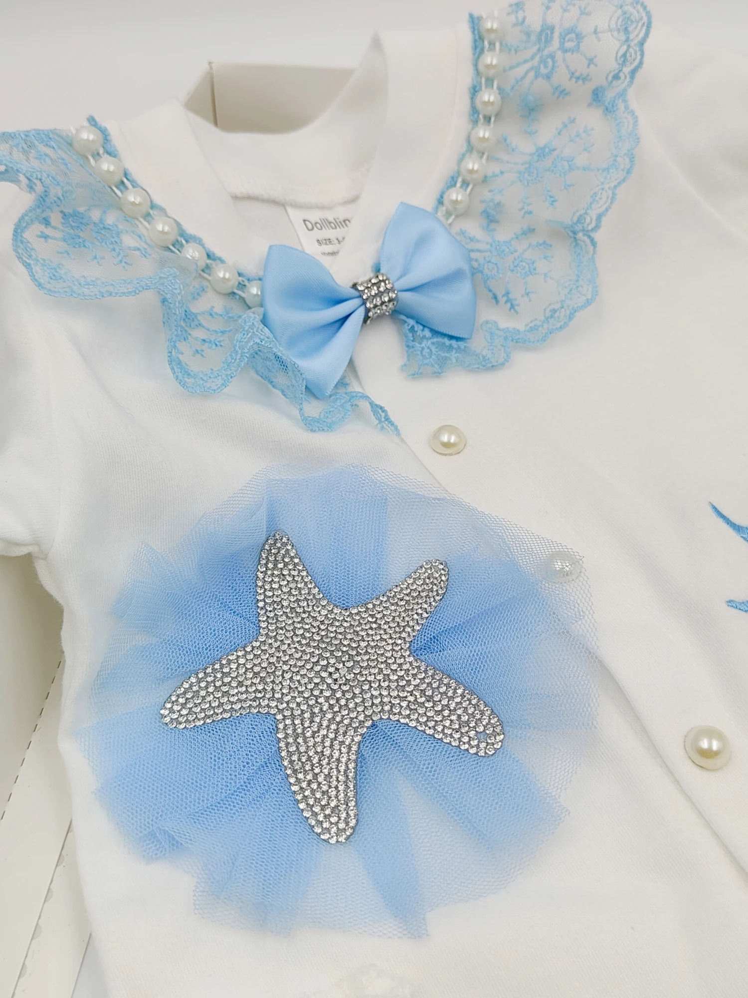 Diseño de Turquía anuncio de embarazo bienvenida a casa bebé joyería Unisex corona Bling Ocean Star mameluco traje Onesie 3 unids/set - imagen 5