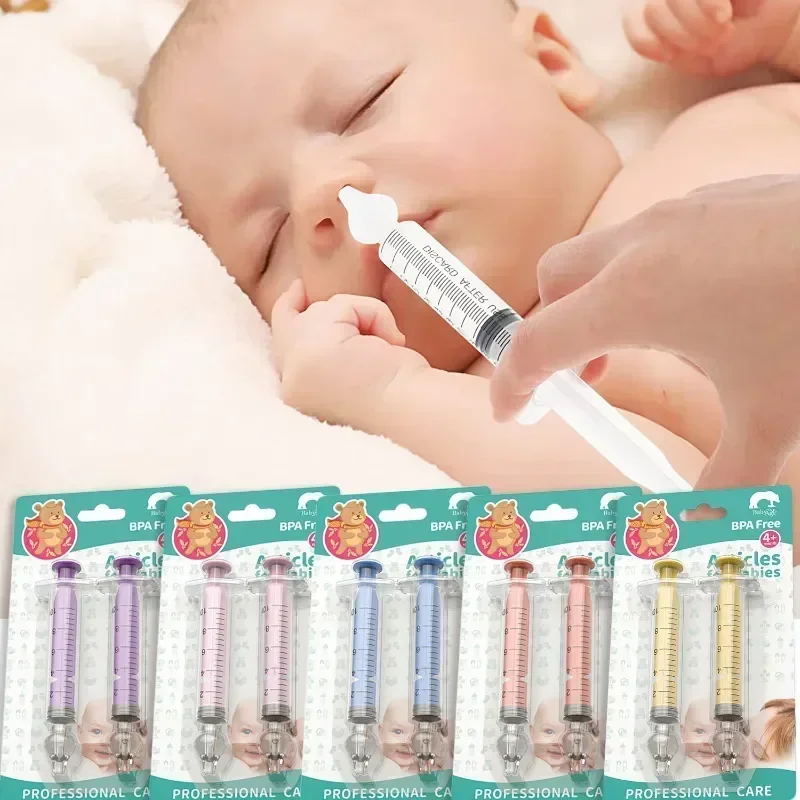 Aspirador nasal con jeringa para limpiar la nariz del bebé