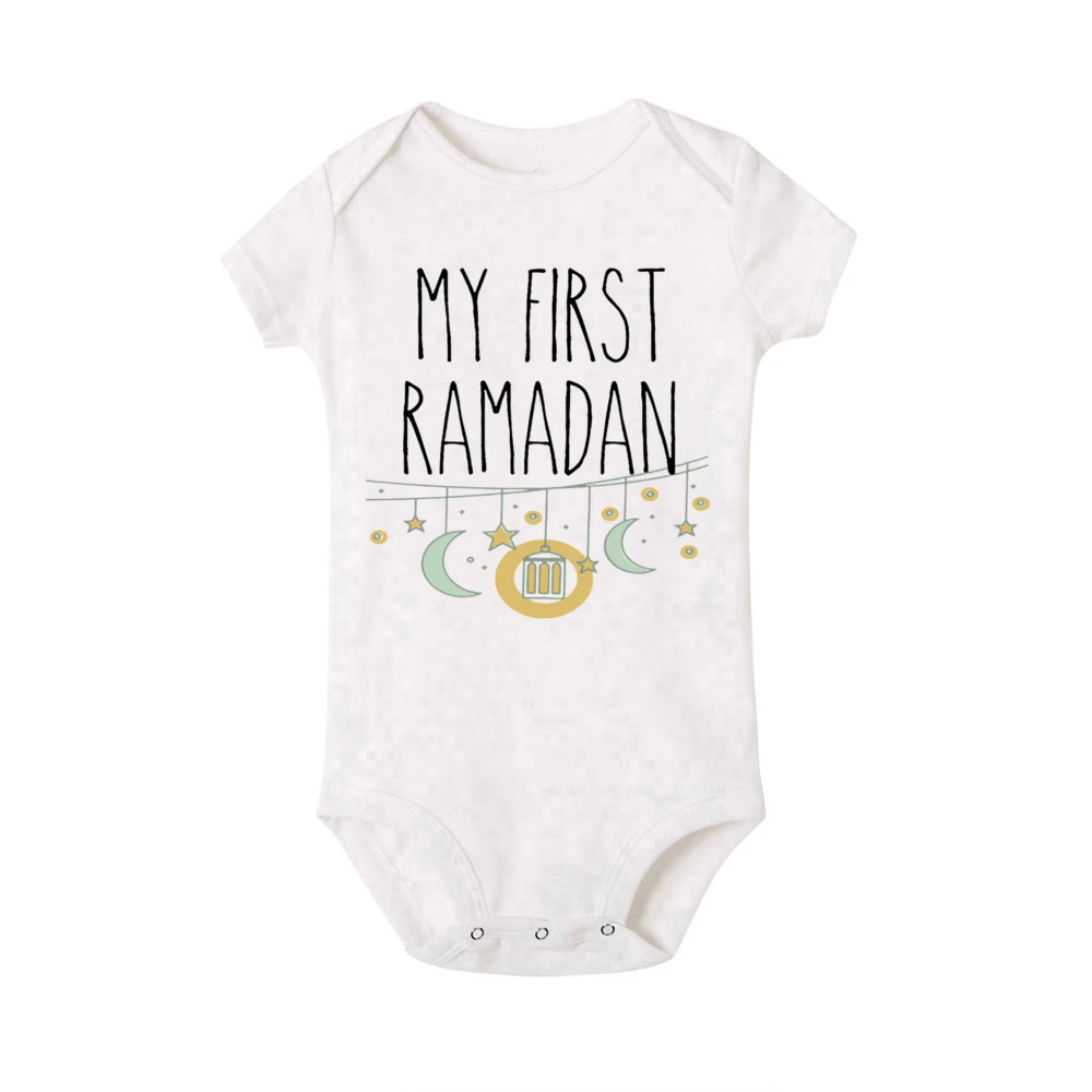 Mameluco de bebé My First Eid Ramadán, mono de manga corta para cuerpo infantil, ropa de Ramadán Eid para niños y niñas, traje de recuerdo musulmán islámico - imagen 4