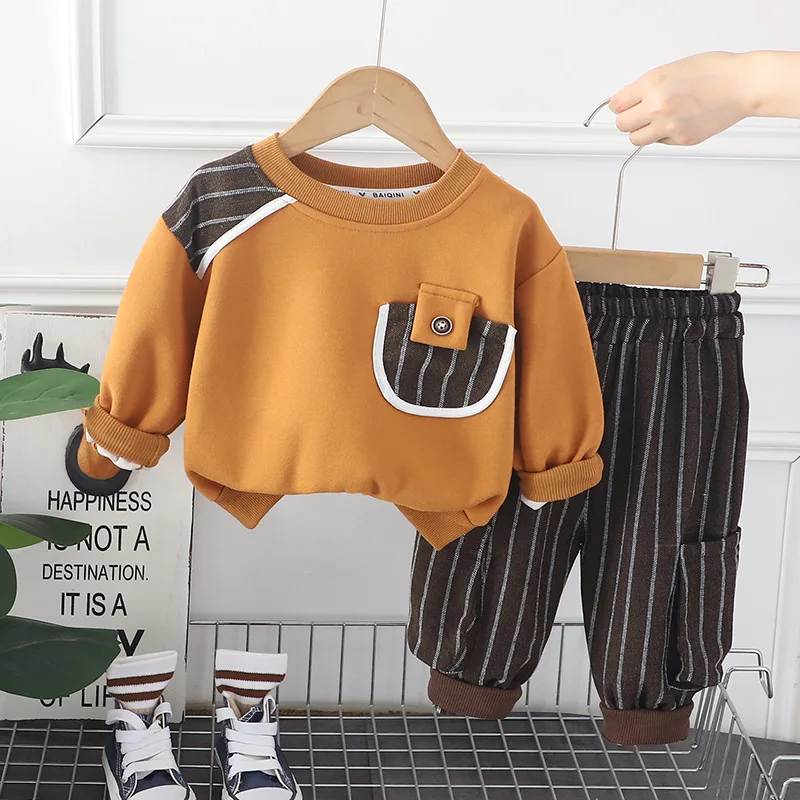 Conjunto de ropa de otoño para bebé, camiseta y pantalones para niño, chándal informal para niño, 2 uds./Set - imagen 3