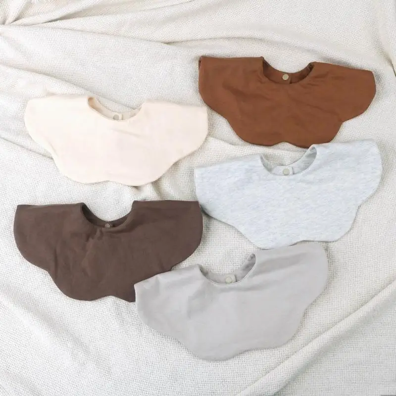 D7YD babero para bebé, babero para recién nacido, babero transpirable algodón para eructar con botón a presión, babero para - imagen 2