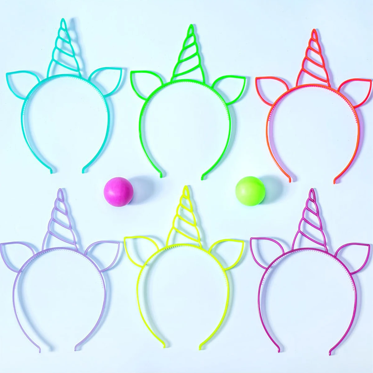 Aro de pelo fluorescente, diadema luminosa para fiesta, suministros que brillan en la oscuridad, fotomatón para decoración de cumpleaños, boda, Baby Shower, 6 uds. - imagen 5