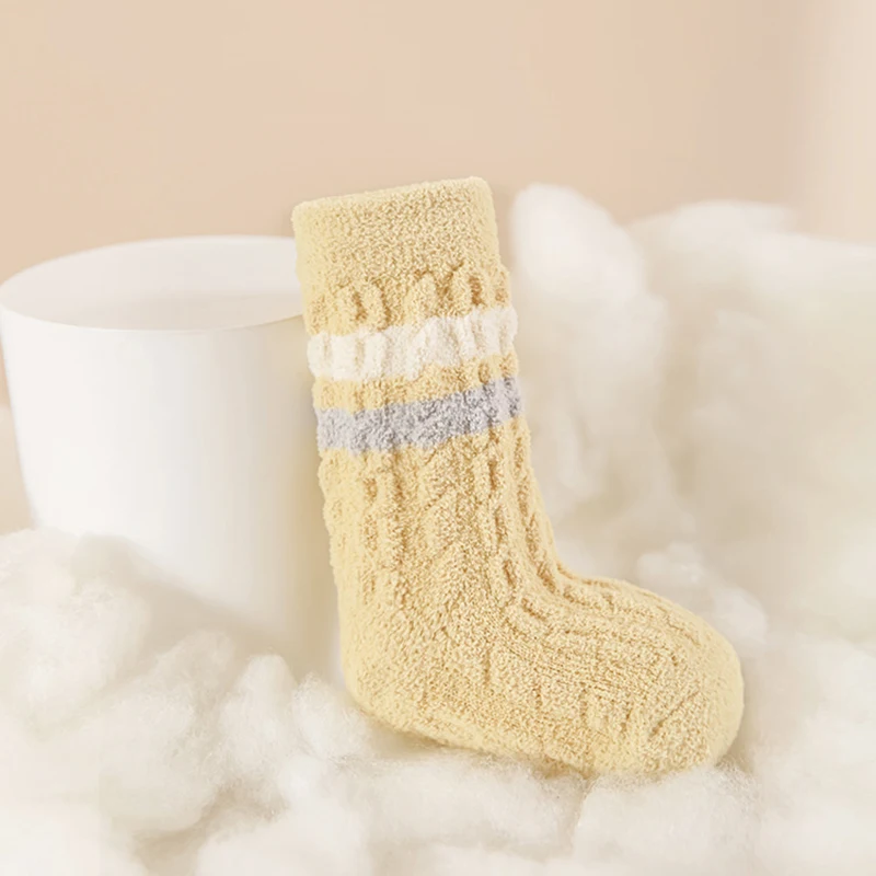 Otoño Invierno nuevos calcetines de lana Coral para bebé recién nacido suave niño 10A calcetines torcidos antibacterianos niña niño calcetines sin hueso - imagen 4