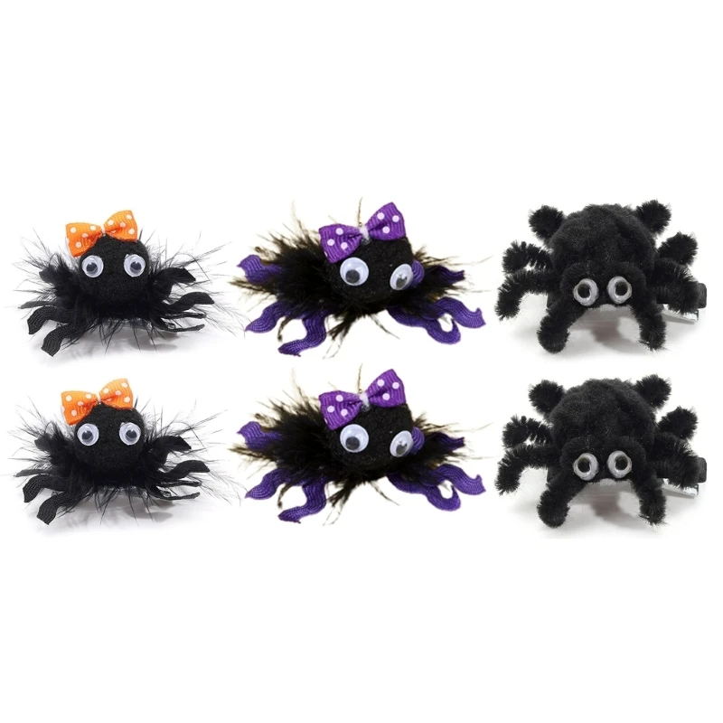 Horquilla bonita de arañas de Halloween para niñas, tocado de animales a la moda, pasadores para el cabello, accesorios para el cabello, decoración de fiesta