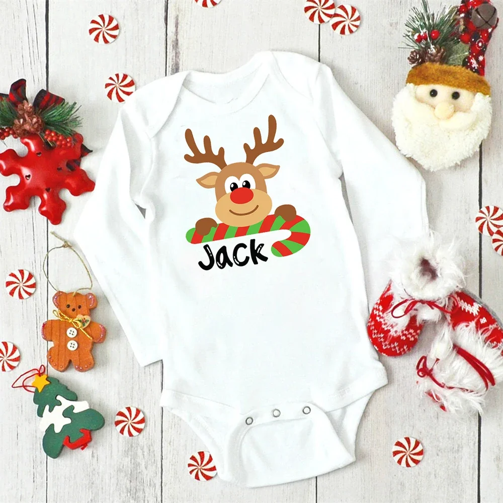 Body de Navidad personalizado para bebé – Mono con ciervos - imagen 4