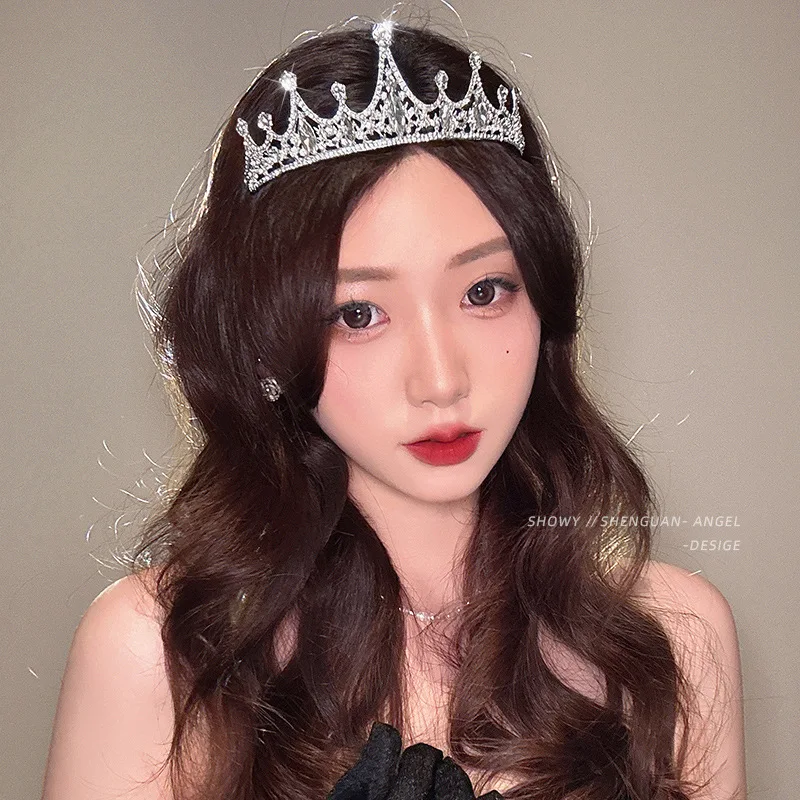 Corona de princesa para niños, Tiara de cristal, accesorios para el cabello para niñas, atmósfera de alta gama, actuación de baile, corona de regalo de cumpleaños - imagen 5