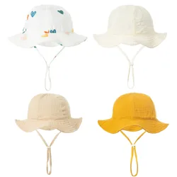 Gorro de muselina de algodón ajustable para bebé – Primavera y otoño