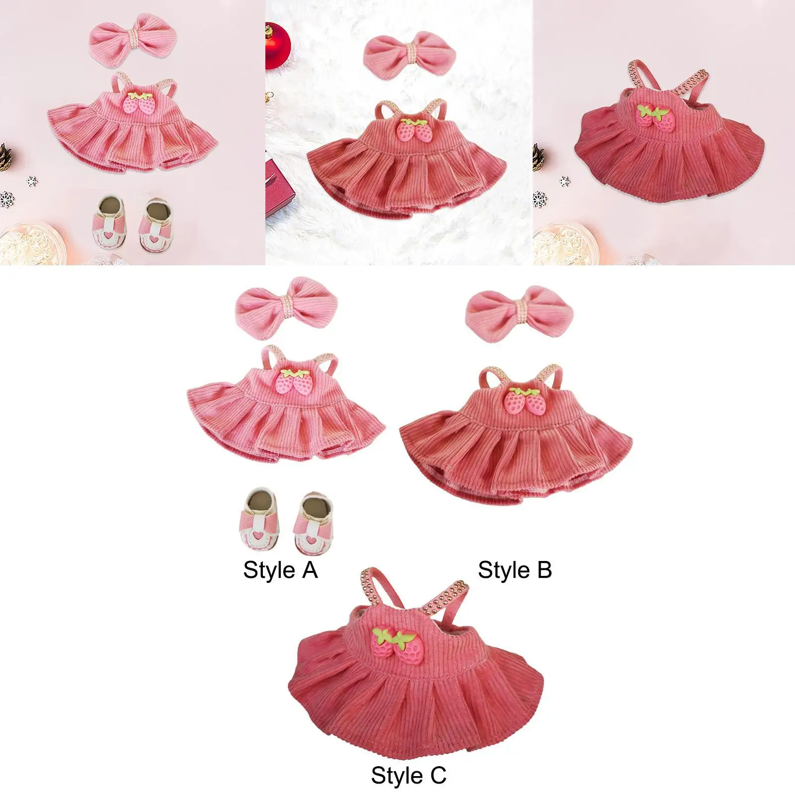 Doll Clothes Set Fashion Dolls Dress Suit Costume Accessory Shoes for 17cm Dolls Dress up Thanksgiving Gifts Birthday Gifts