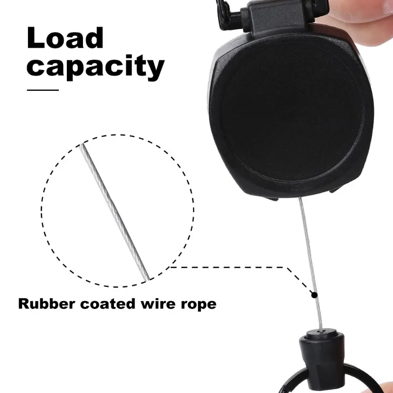 Llavero retráctil, soporte para insignia, llavero extensible, carrete de anillo, llave para puerta de oficina, tarjeta de entrada de identificación, multiherramientas - imagen 4