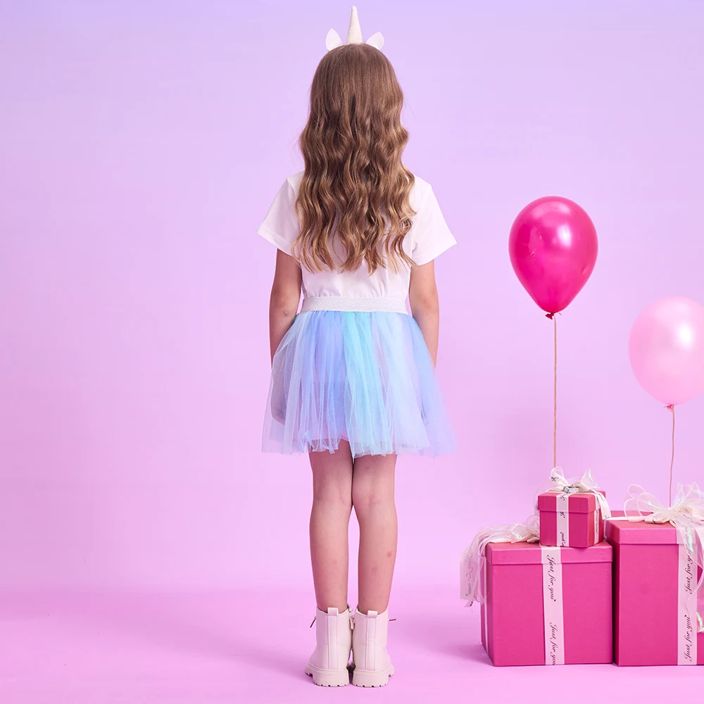 DXTON Tutú tul esponjoso niñas – Falda ballet princesa - imagen 2