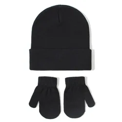 Gorro y guantes de punto de algodón para bebé – Invierno