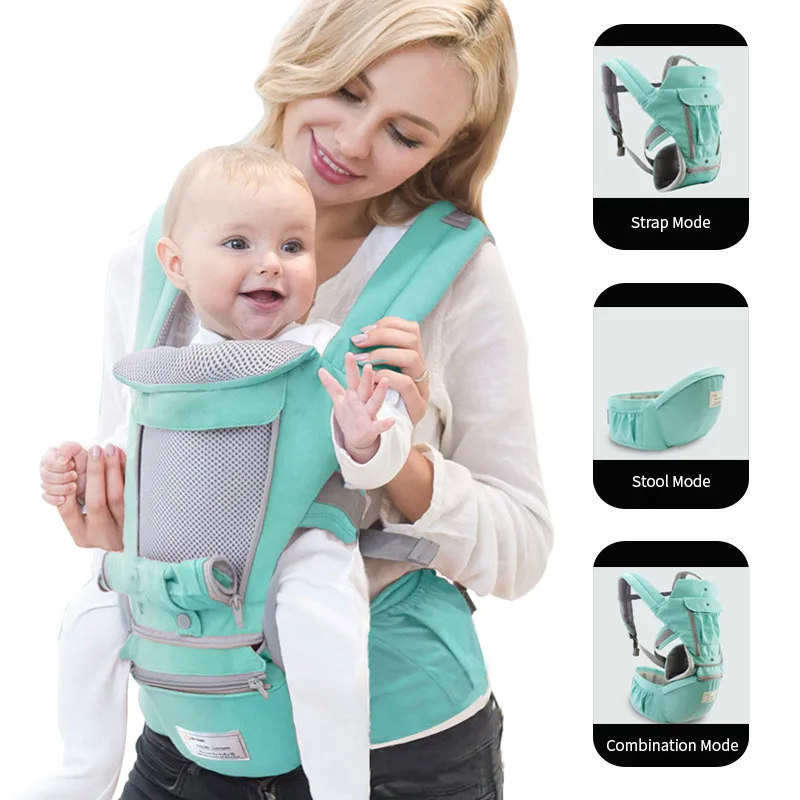 Portabebés ergonómico, mochila para bebé, asiento de cadera para niño, portabebés de canguro frontal, portabebés para bebé, equipo de viaje para bebé - imagen 2