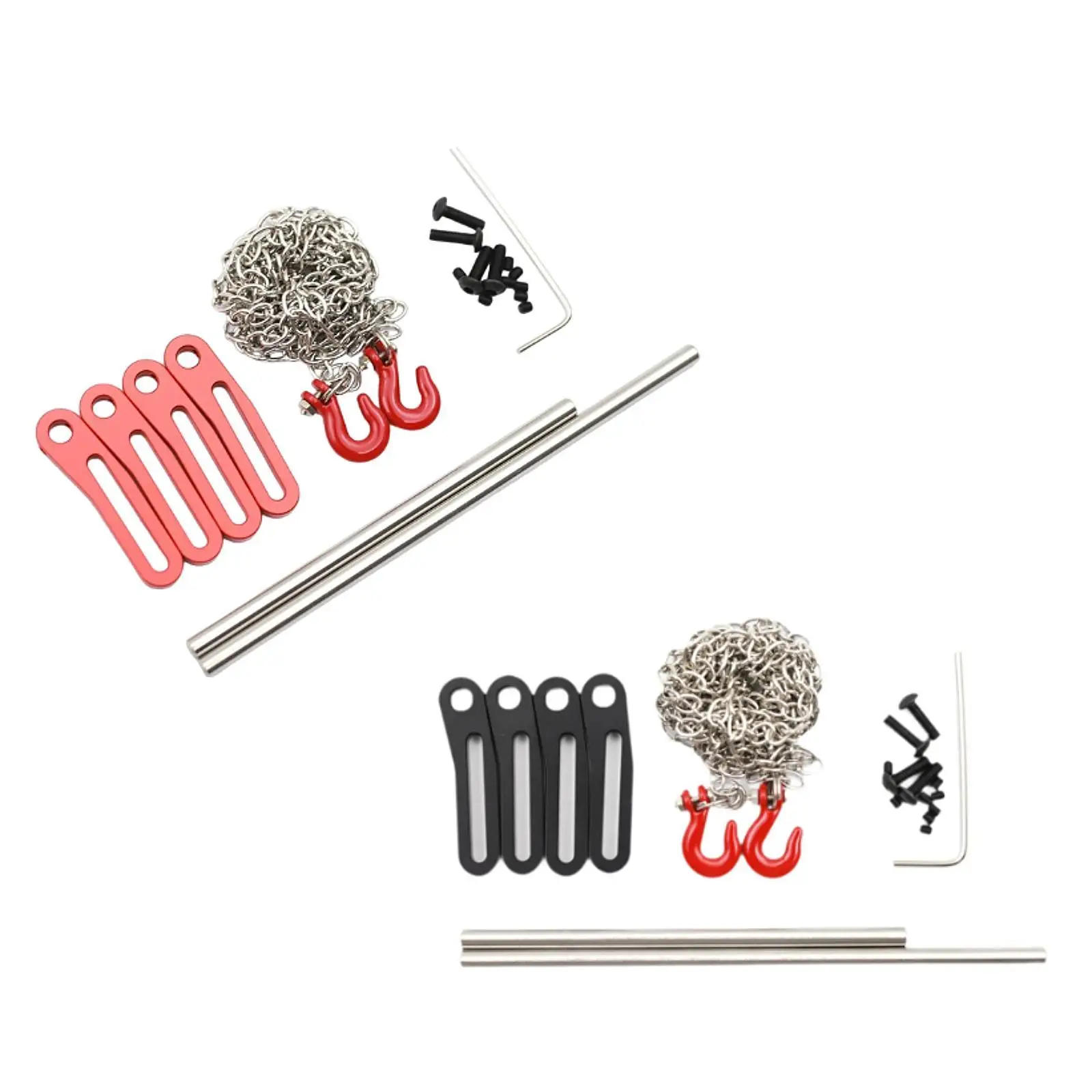 1/10 RC Front Rear Bumper with RC Tow Hooks Sturdy for RC Crawler Easy to Install Accessories RC Car Spare Part Adjustable