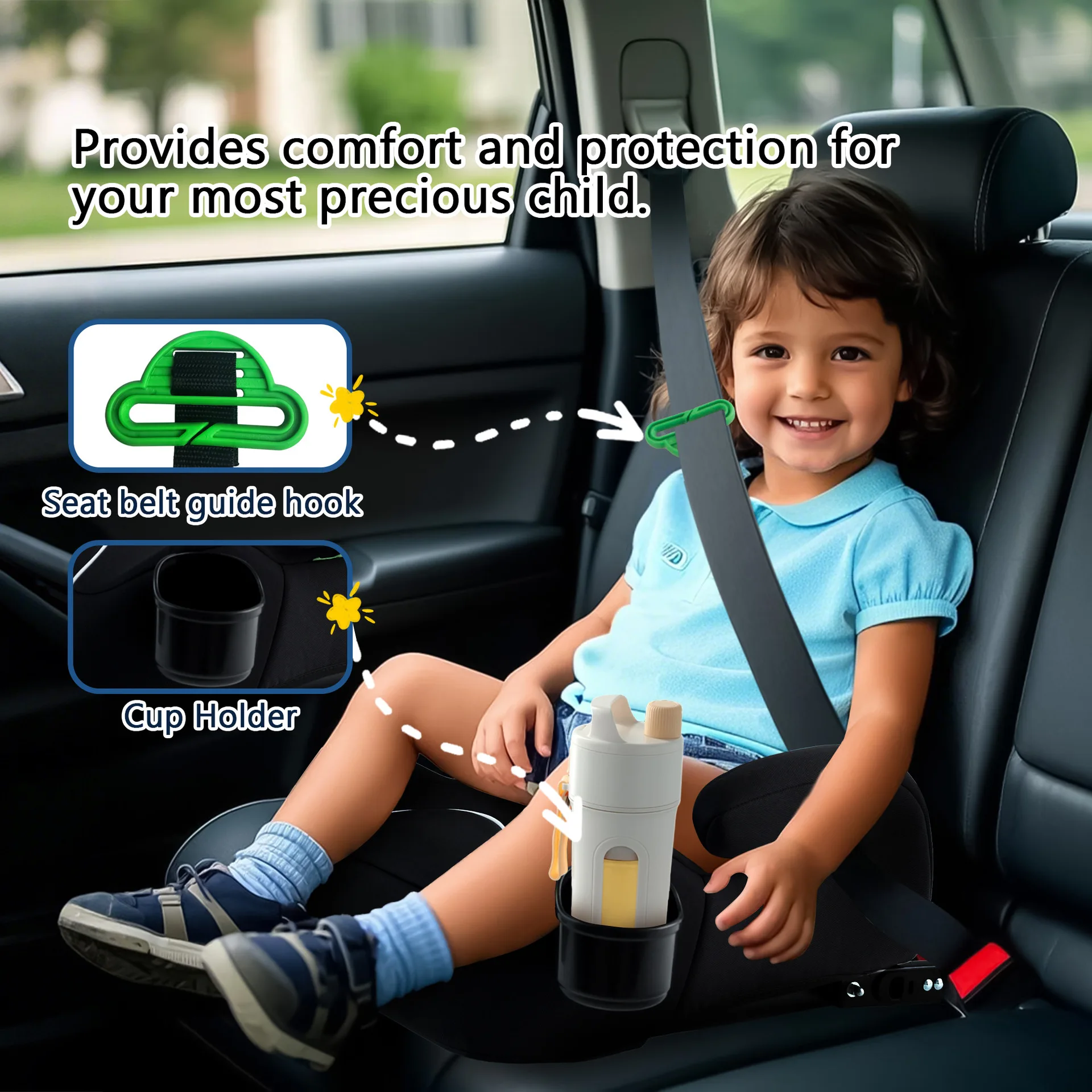 Cojín elevador universal para coche – Portátil, seguridad infantil - imagen 3
