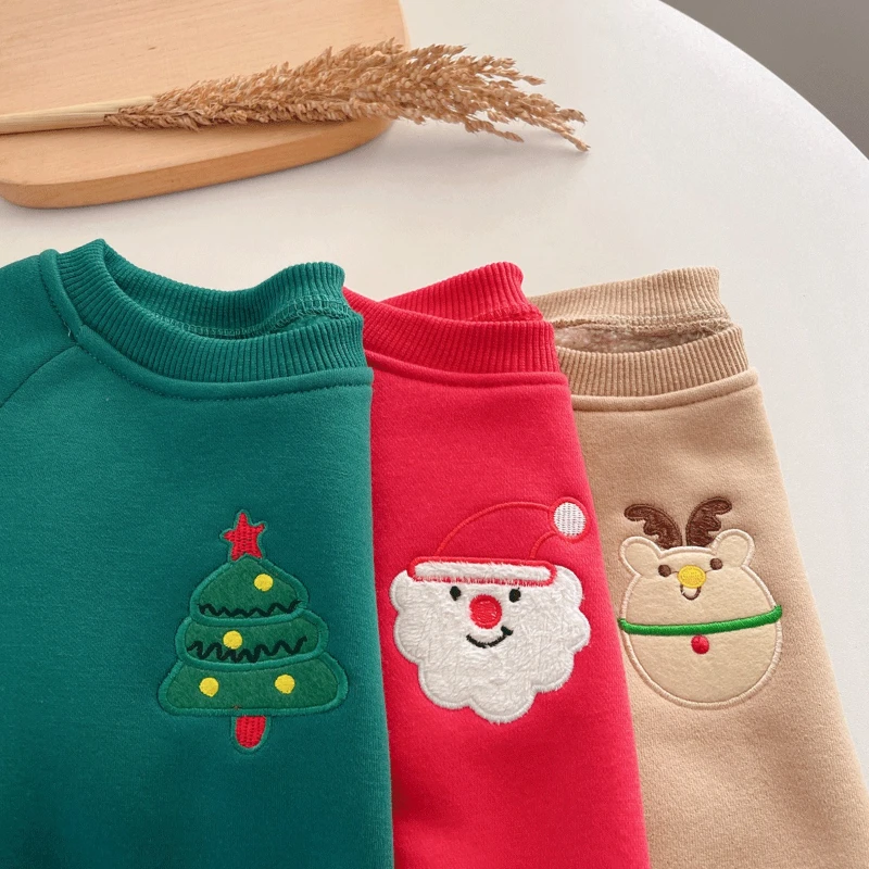 Mono bebé forro polar navideño con gorro de Papá Noel y reno - imagen 4