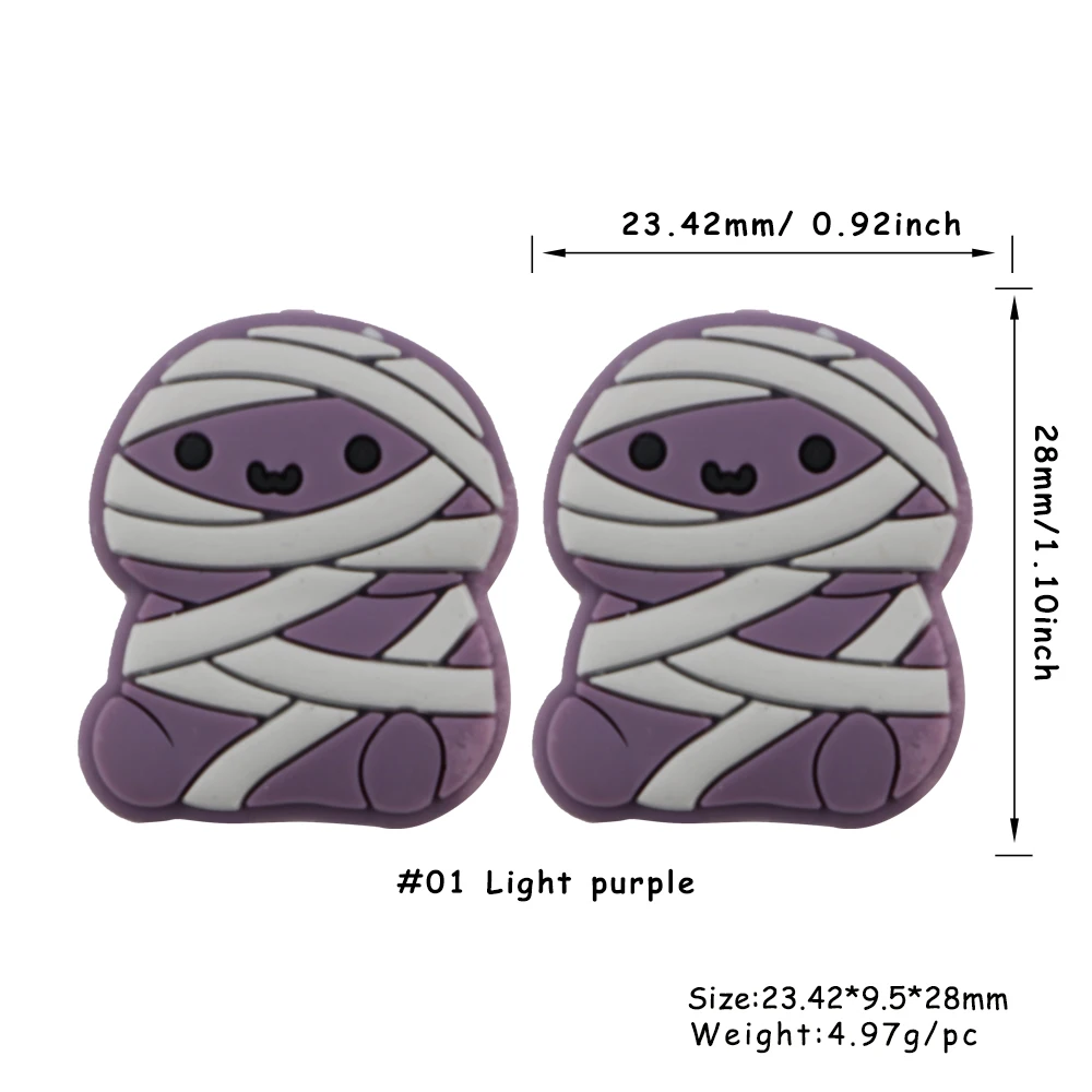 5/10 Uds. Nuevos animales de dibujos animados serie Halloween cuentas focales de silicona para fabricación de joyería DIY llavero pulsera accesorios de joyería - imagen 4