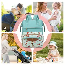 Mochila de pañales impermeable con cambiador y gran capacidad